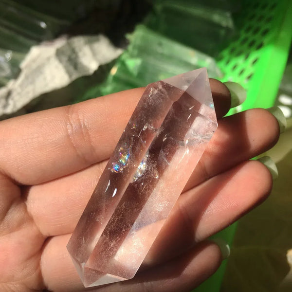 Natural Clear Quartz Crystals Double Wand Point Healing Stones