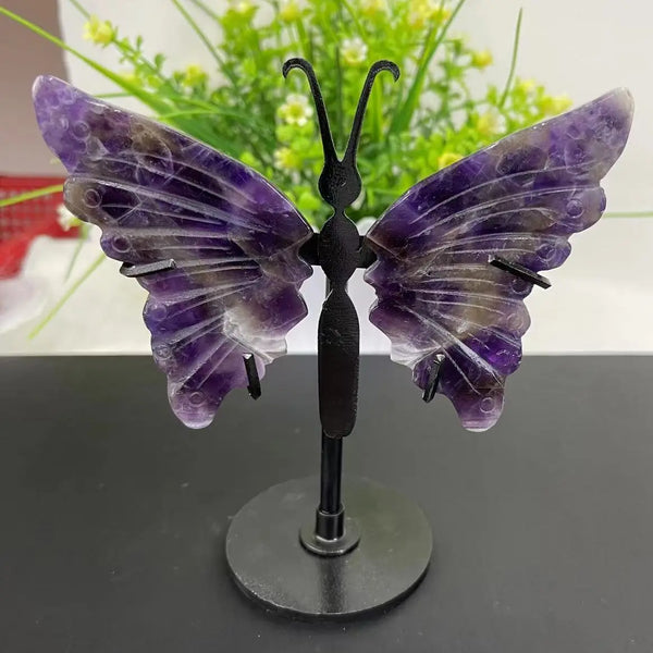 Natural Amethyst Crystal Butterfly Wings