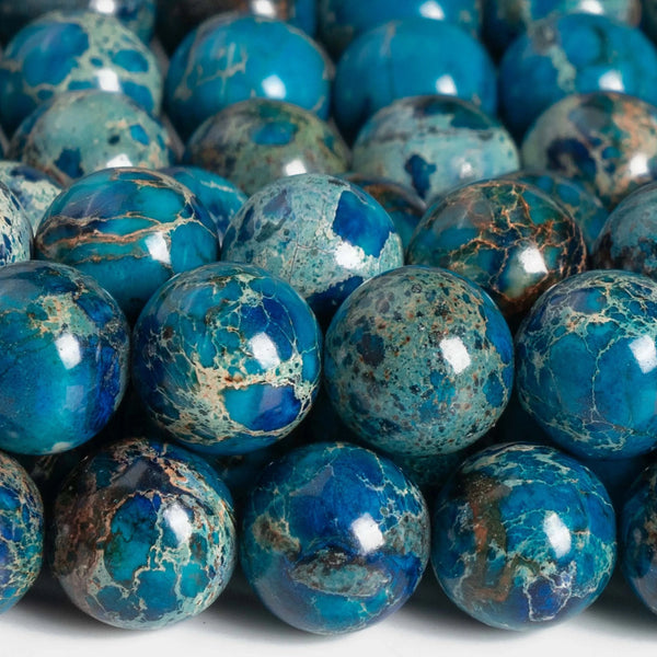 Natural Stone Deep Blue Sea Sediment Jasper Loose Beads