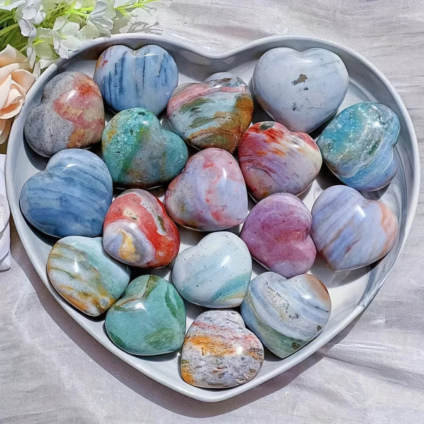 Crystals And Stones Hand Carved Ocean Jasper Heart