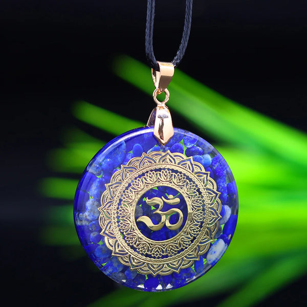 Orgonite Necklace Energy Pendant Healing Reiki Lapis Lazuli Natural Stone 