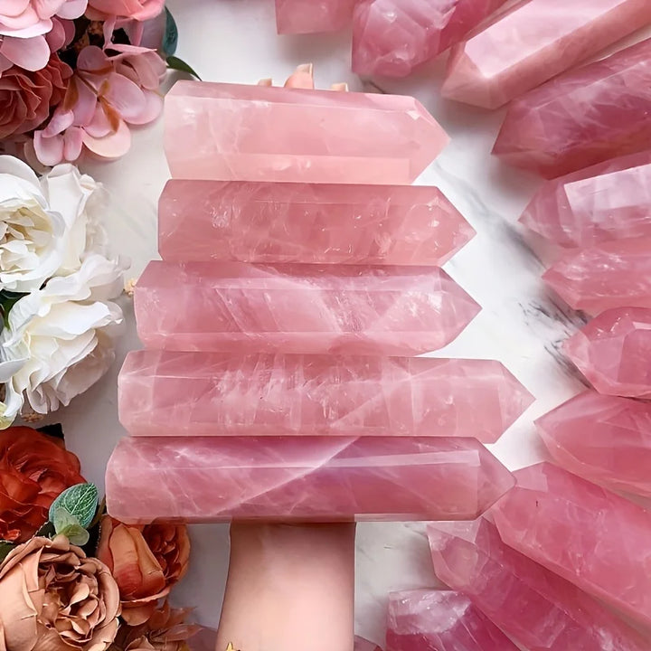 Rose Quartz Natural Healing Crystal Tower Wholesale Bulk