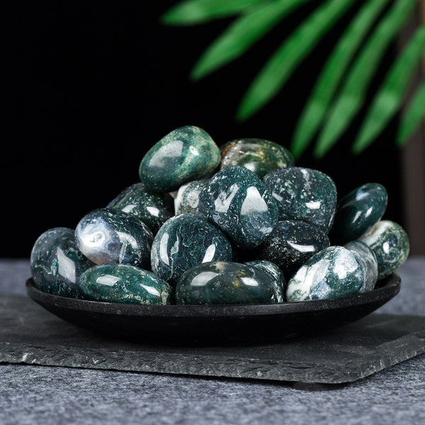 2-3cm Bulk Wholesale Natural Moss Agate Crystal Tumbles