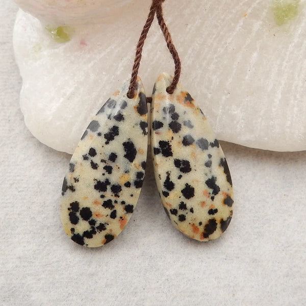 Natural Dalmatian Jasper Stone Jewelry Earrings Bead