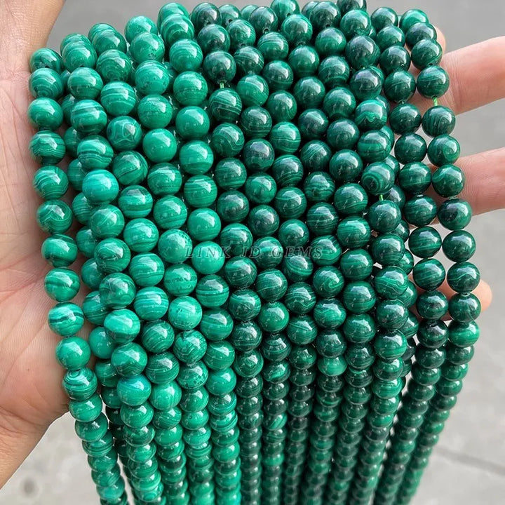 Natural Green Malachite Beads Charm Round Loose Beads