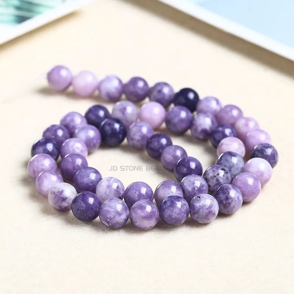 Wholesale Natural Lepidolite Stone Beads Round Loose Spacer Beads