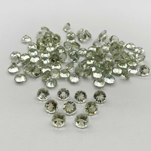 Natural Green Amethyst Round Cut Loose Gemstone Lot 50 Pcs