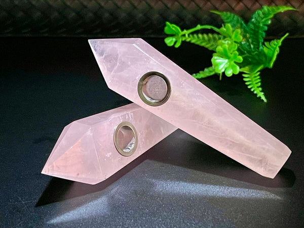 4.3"Natural Pink Rose Crystal collection Quartz Crystal Pipe Pipe Crystal Obelisk Point Healing 1pc