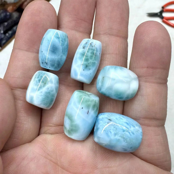 Larimar Stone Beads Column Shape Natural Gemstone Diy Loose Beads