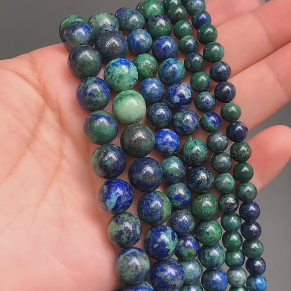 6/8/10mm azurite beads