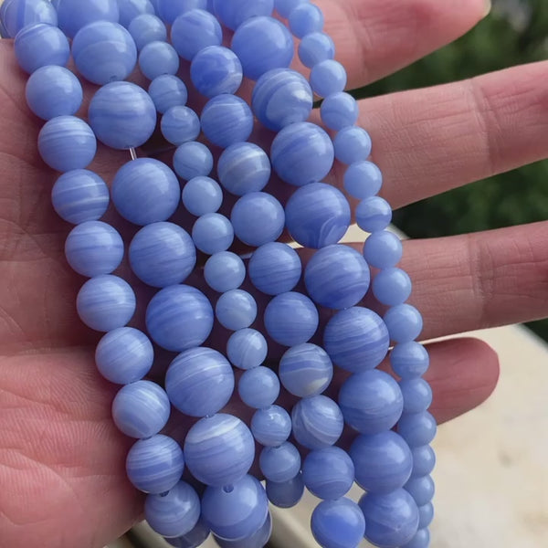 6/8/10mm blue lace agate beads