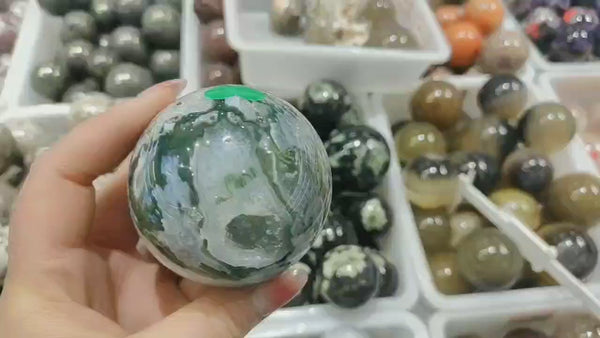 55-65 mm moss agate sphere