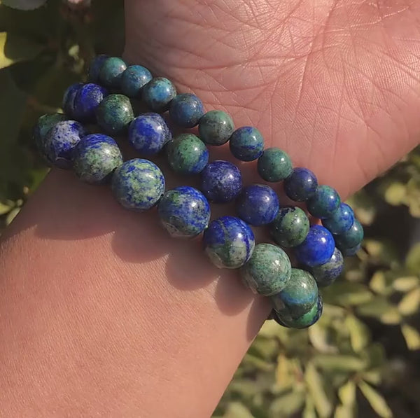 6/8/10mm azurite bracelet