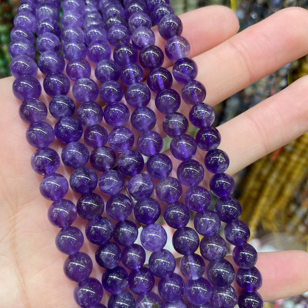 Natural Amethyst Crystal Beads For DIY Bracelet