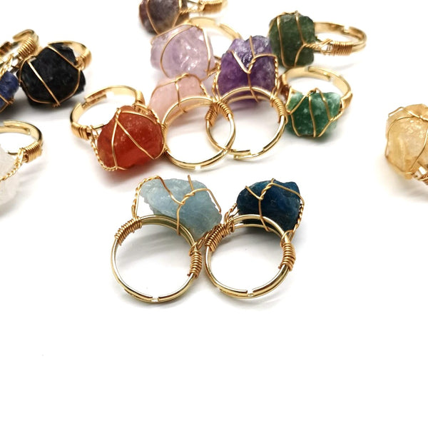 Handcrafted Netted Natural Agate Stone Ring - Enhance Your Natural Beauty