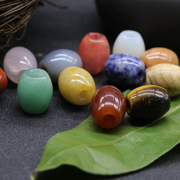 16×18mm Agate Crystal Stone Jade Drilled Beads For DIY Jewelry Accessories