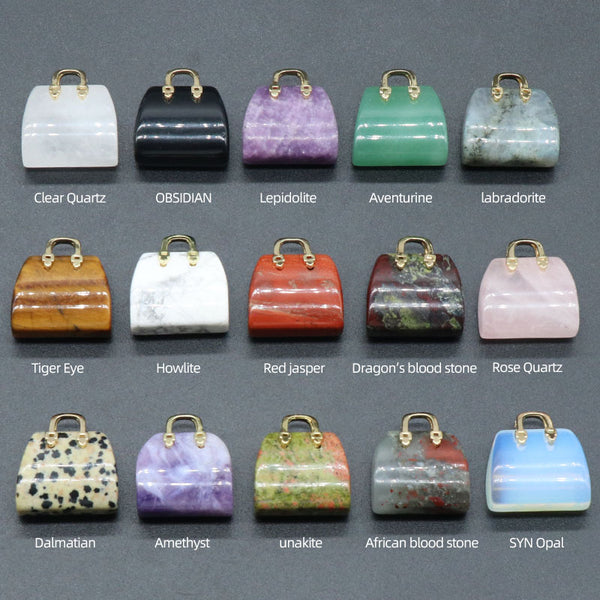 25Mm Natural Ins Style Crystal Stone Mini Handbag Bag Pendant