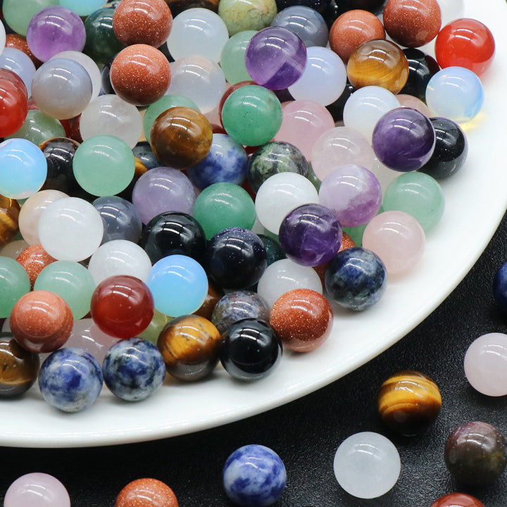 Undrilled Round Agate Crystal Beads For Diy